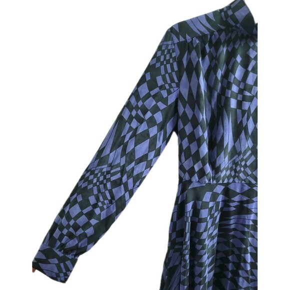 Hayley Menzies Cherry Blossom Girl Silk Dress Blue Black Size S NWOT - Picture 5 of 16